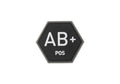 JTG Bloodgroup Hexagon Rubber Patch AB Pos