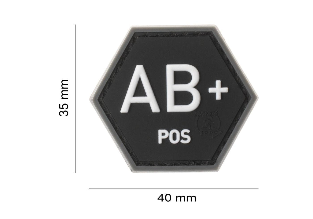 JTG Bloodgroup Hexagon Rubber Patch AB Pos JTG