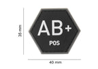 JTG Bloodgroup Hexagon Rubber Patch AB Pos JTG