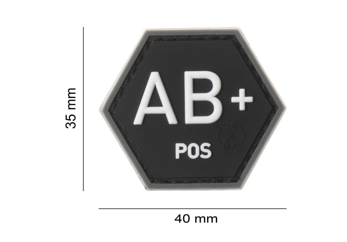 JTG Bloodgroup Hexagon Rubber Patch AB Pos JTG
