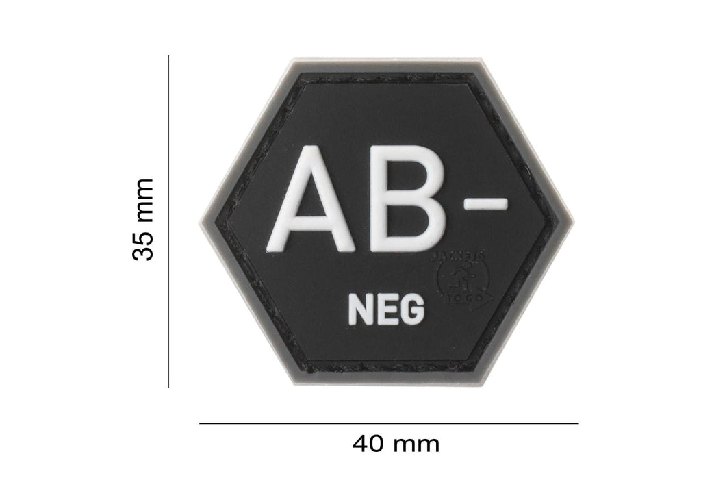 JTG Bloodgroup Hexagon Rubber Patch AB Neg JTG