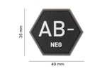 JTG Bloodgroup Hexagon Rubber Patch AB Neg JTG