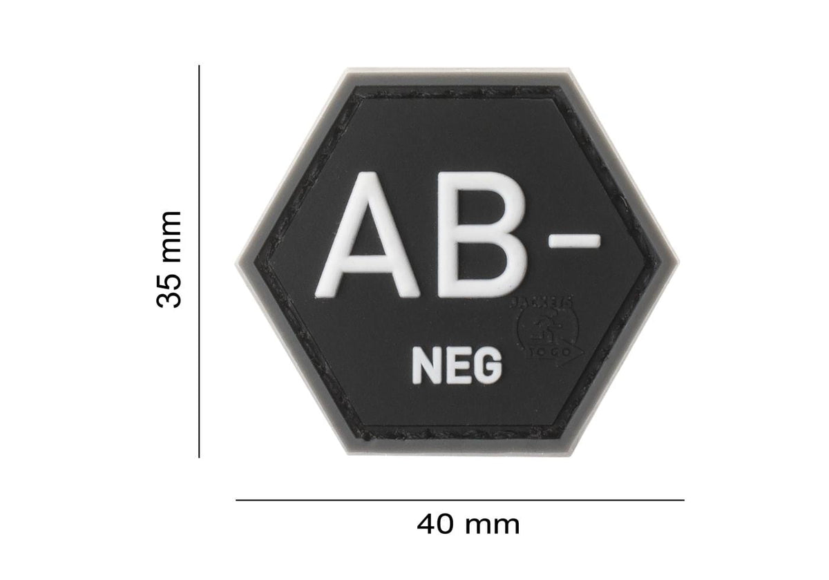 JTG Bloodgroup Hexagon Rubber Patch AB Neg JTG