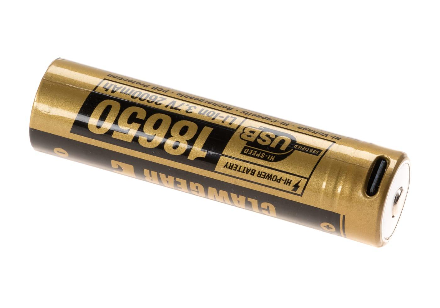 Clawgear 18650 Battery 3.7V 2600mAh Micro-USB Clawgear