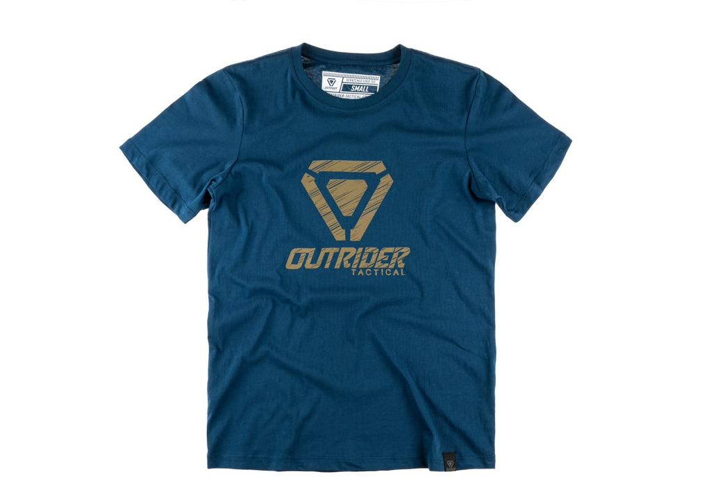 Outrider OT Scratched Logo Tee - Blue