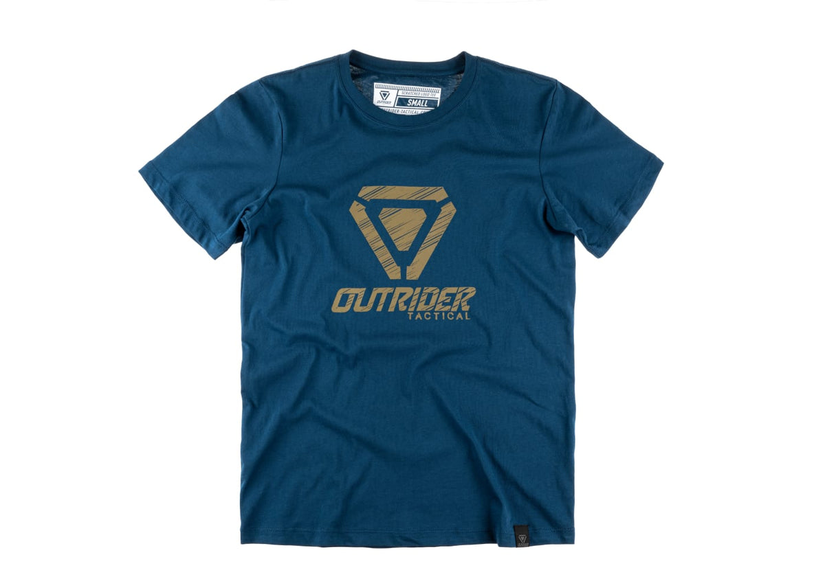 Outrider OT Scratched Logo Tee - Blue