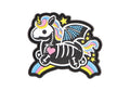 JTG Skeleton Unicorn Rubber Patch - Multicolor