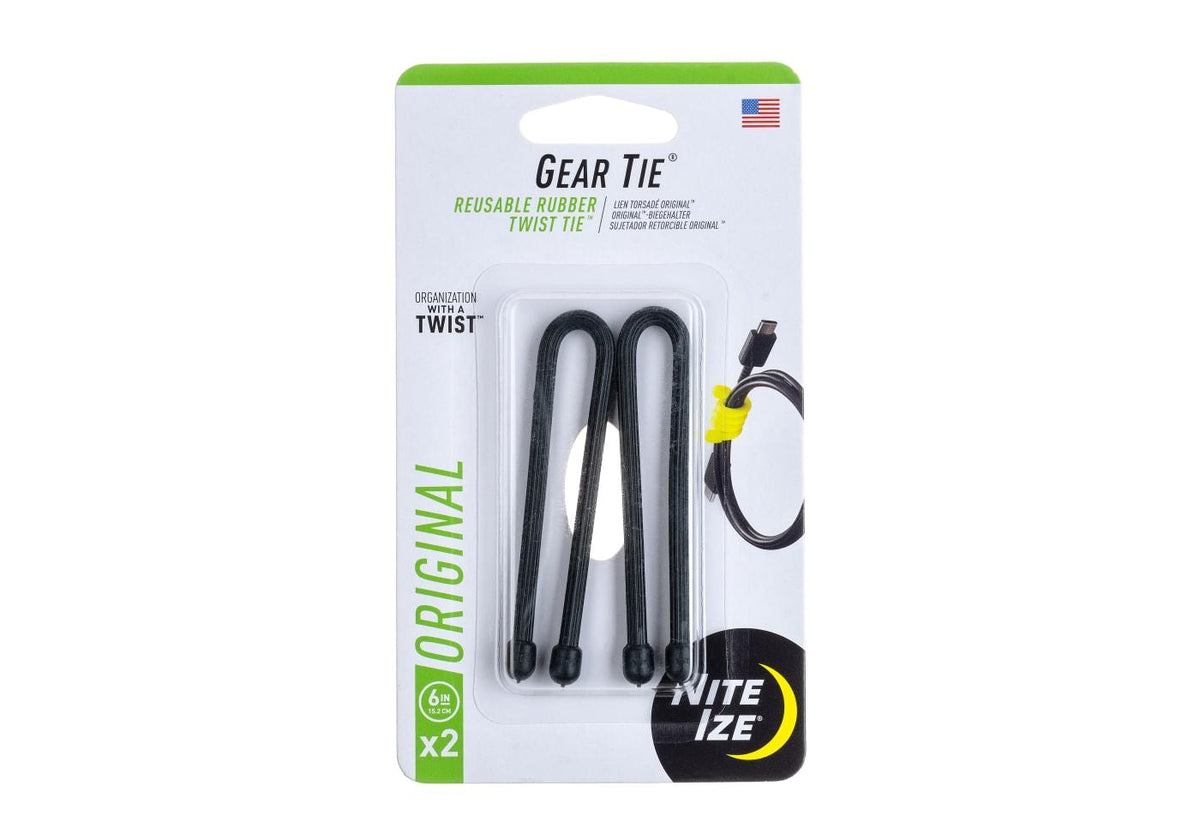 Nite Ize Gear Tie Reusable Rubber Twist Tie 6" 2pcs Nite Ize