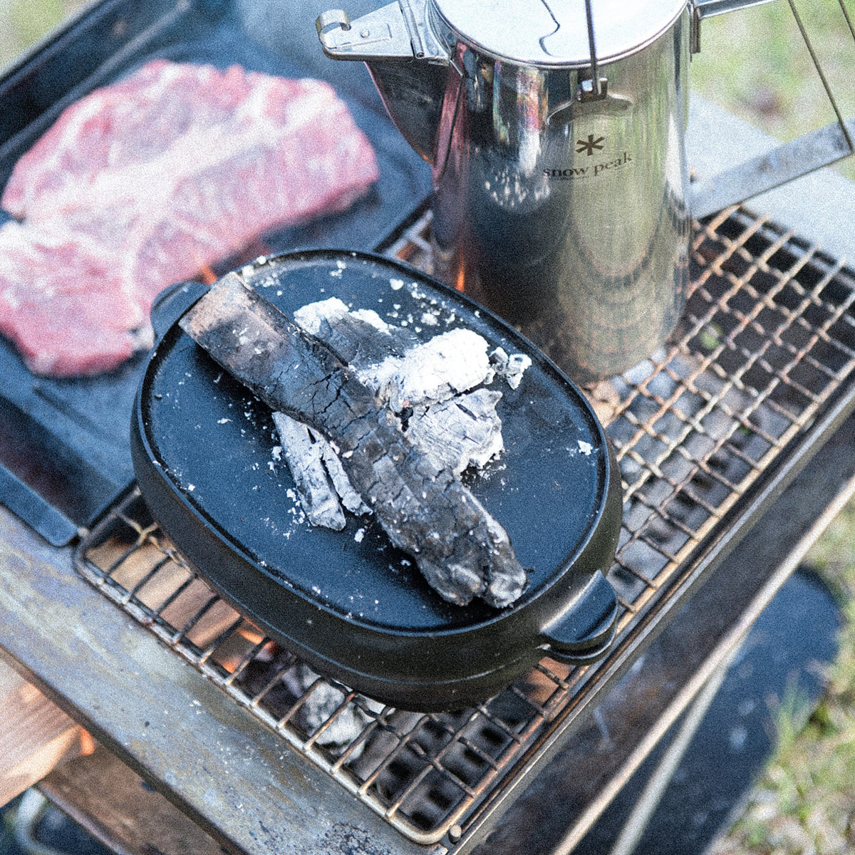 Demi-grille inox Snow Peak Stainless Half Grill Pro