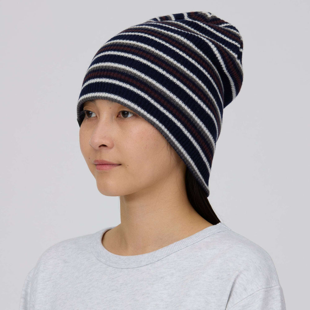 Bonnet rayé Snow Peak Multi Stripe Knit Cap en mérinos