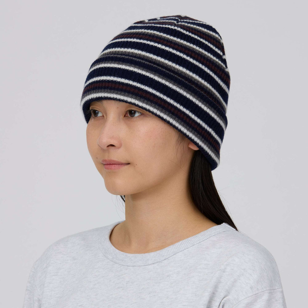 Bonnet rayé Snow Peak Multi Stripe Knit Cap en mérinos