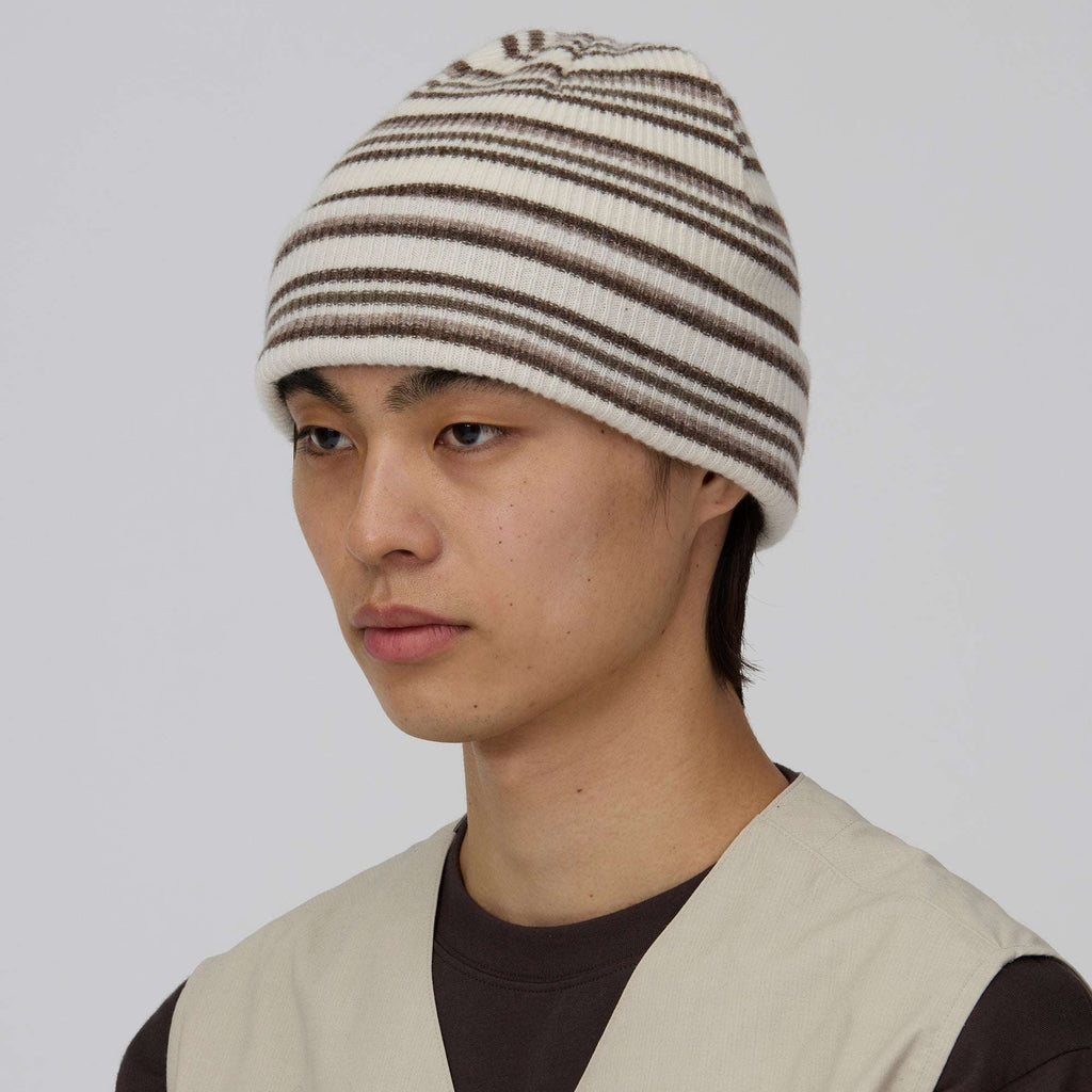 Bonnet rayé Snow Peak Multi Stripe Knit Cap en mérinos