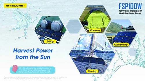 Panneaux solaire - Nitecore | Panneau solaire pliant waterproof 100W - FSP100W - outpost-shop.com