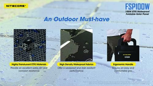 Panneaux solaire - Nitecore | Panneau solaire pliant waterproof 100W - FSP100W - outpost-shop.com