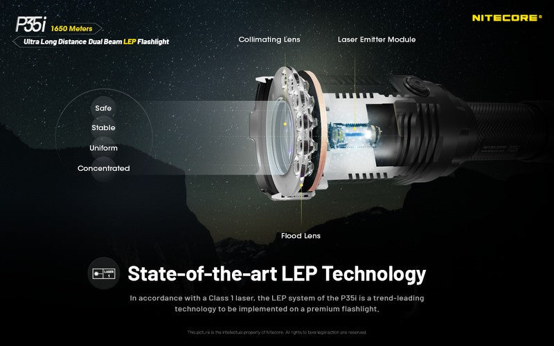 Lampes Tactiques - Nitecore | P35i LEP – 3000 Lumens - outpost-shop.com
