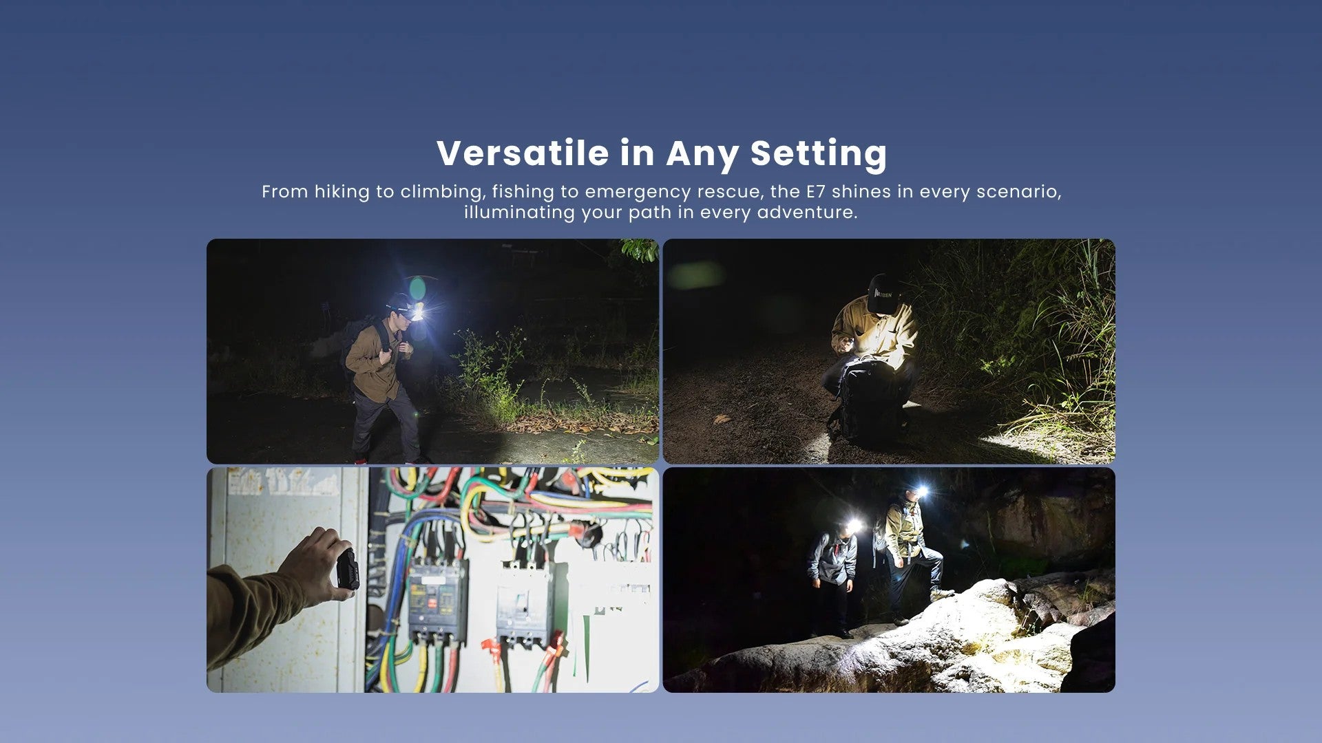 Lampes Frontales - Wuben | Lampe frontale rechargeable E7 1800 lumens - outpost-shop.com