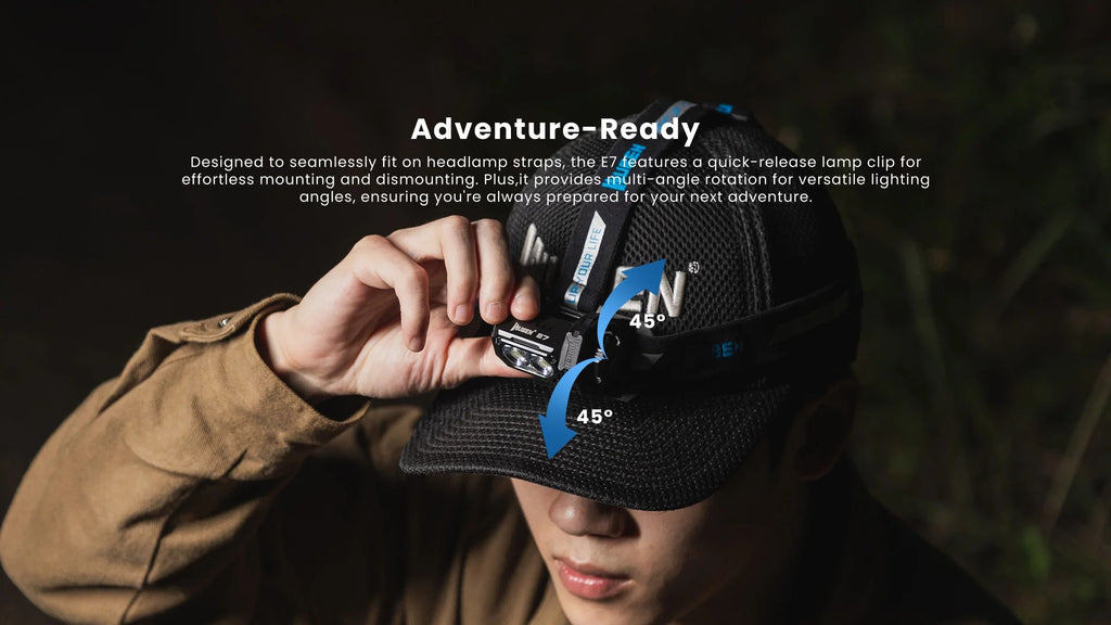 Lampes Frontales - Wuben | Lampe frontale rechargeable E7 1800 lumens - outpost-shop.com