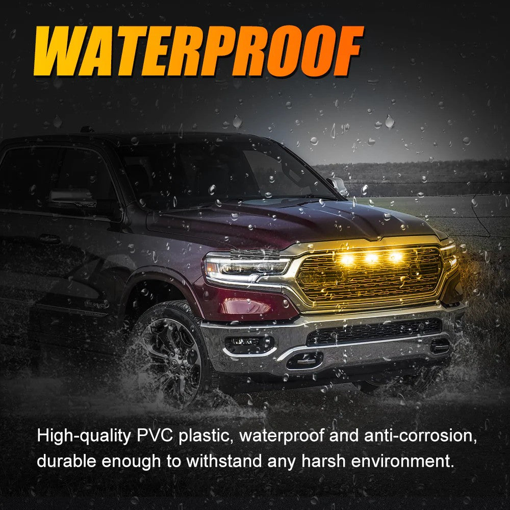 Alimentation & Éclairage - Auxbeam | LED Front Grille Lights  - Amber Light Fit for Dodge Ram 1500 2500 3500 - outpost-shop.com