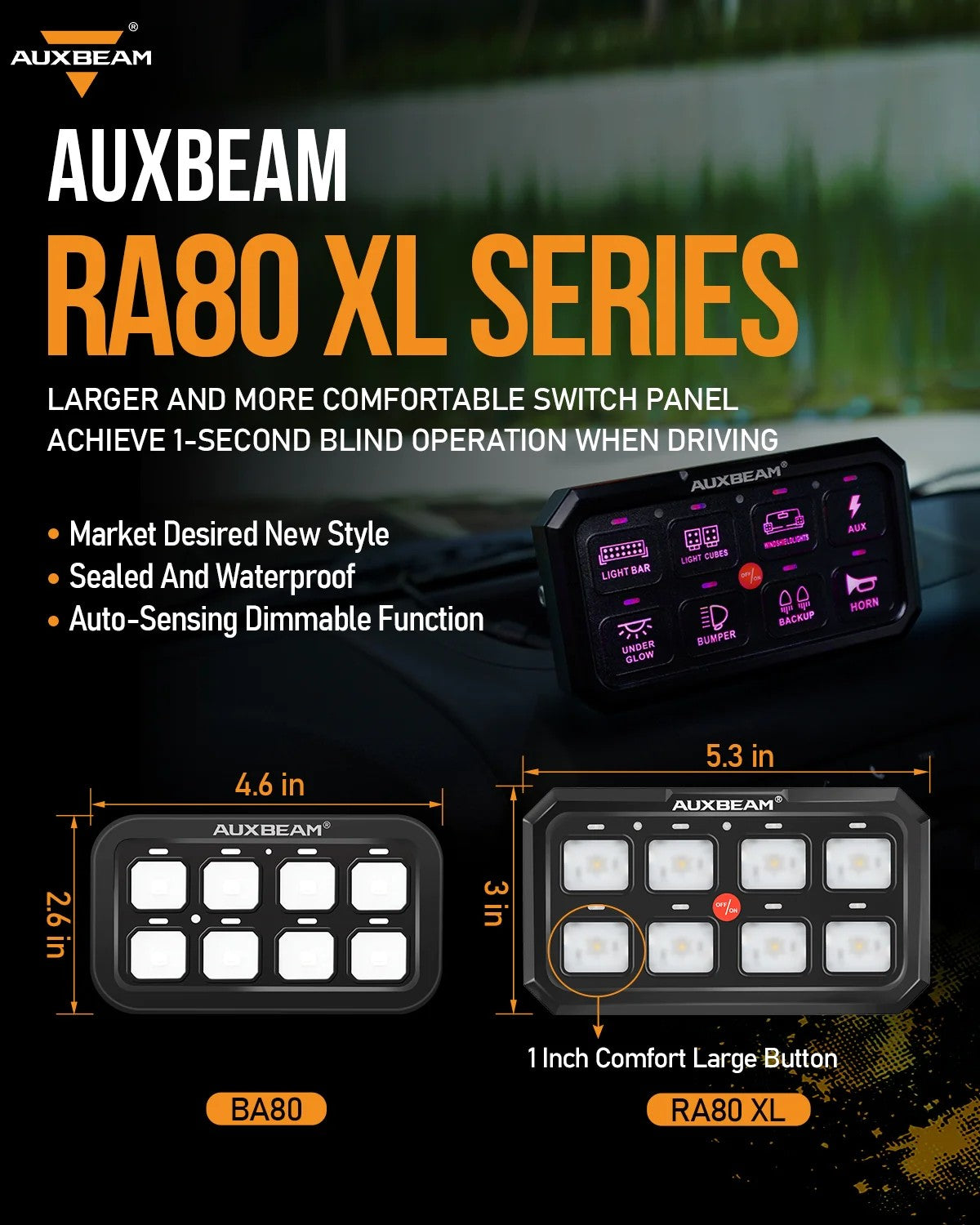 Alimentation & Éclairage - Auxbeam | RA80 XL RGB Panneau de contrôle - outpost-shop.com