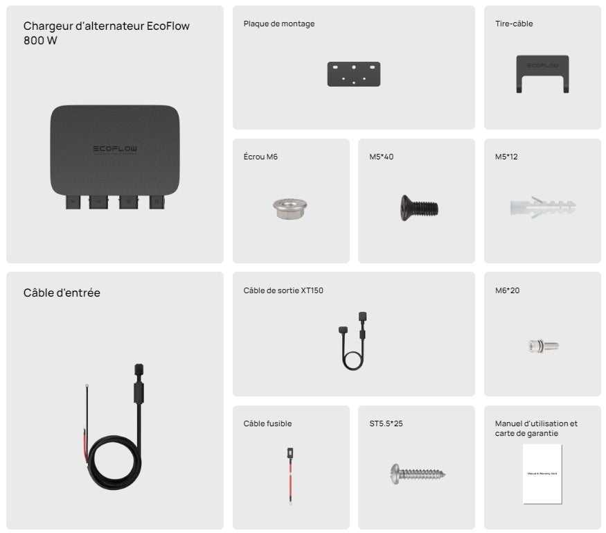 Panneaux solaire - Ecoflow | Chargeur d’alternateur EcoFlow 800 W - outpost-shop.com
