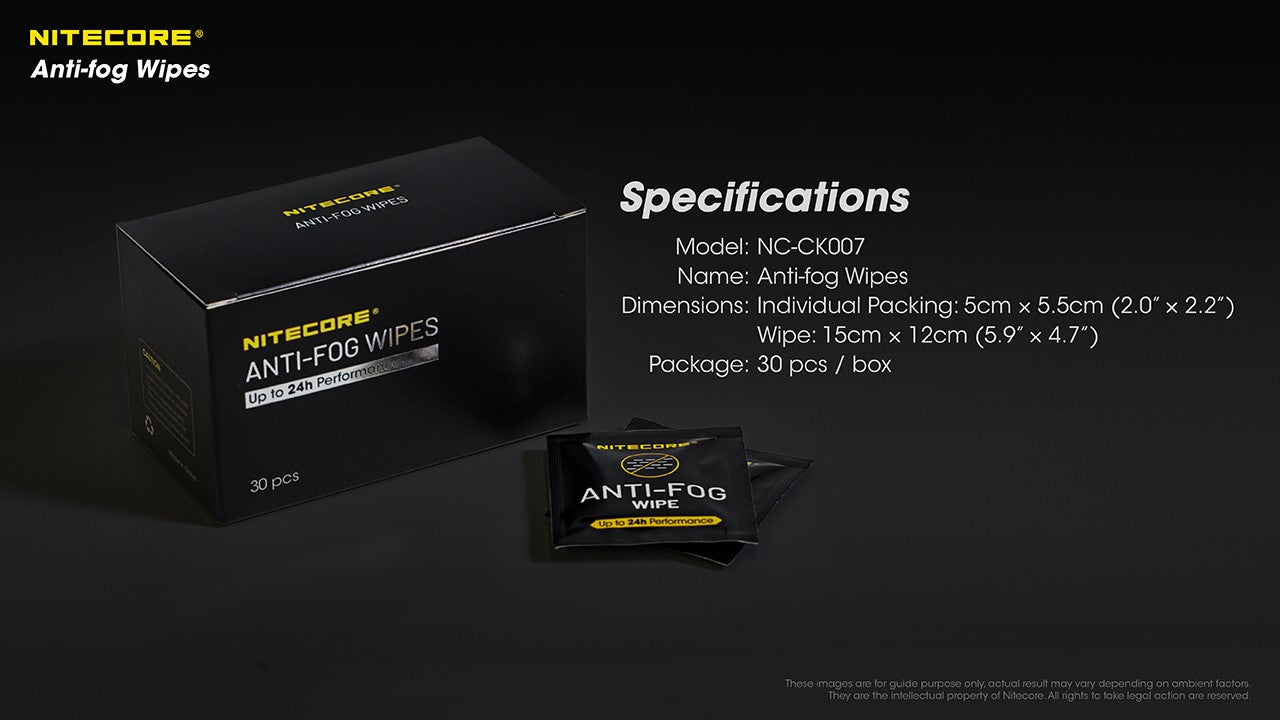 Lampes Frontales - Nitecore | Lingettes Anti-buée (30) - outpost-shop.com