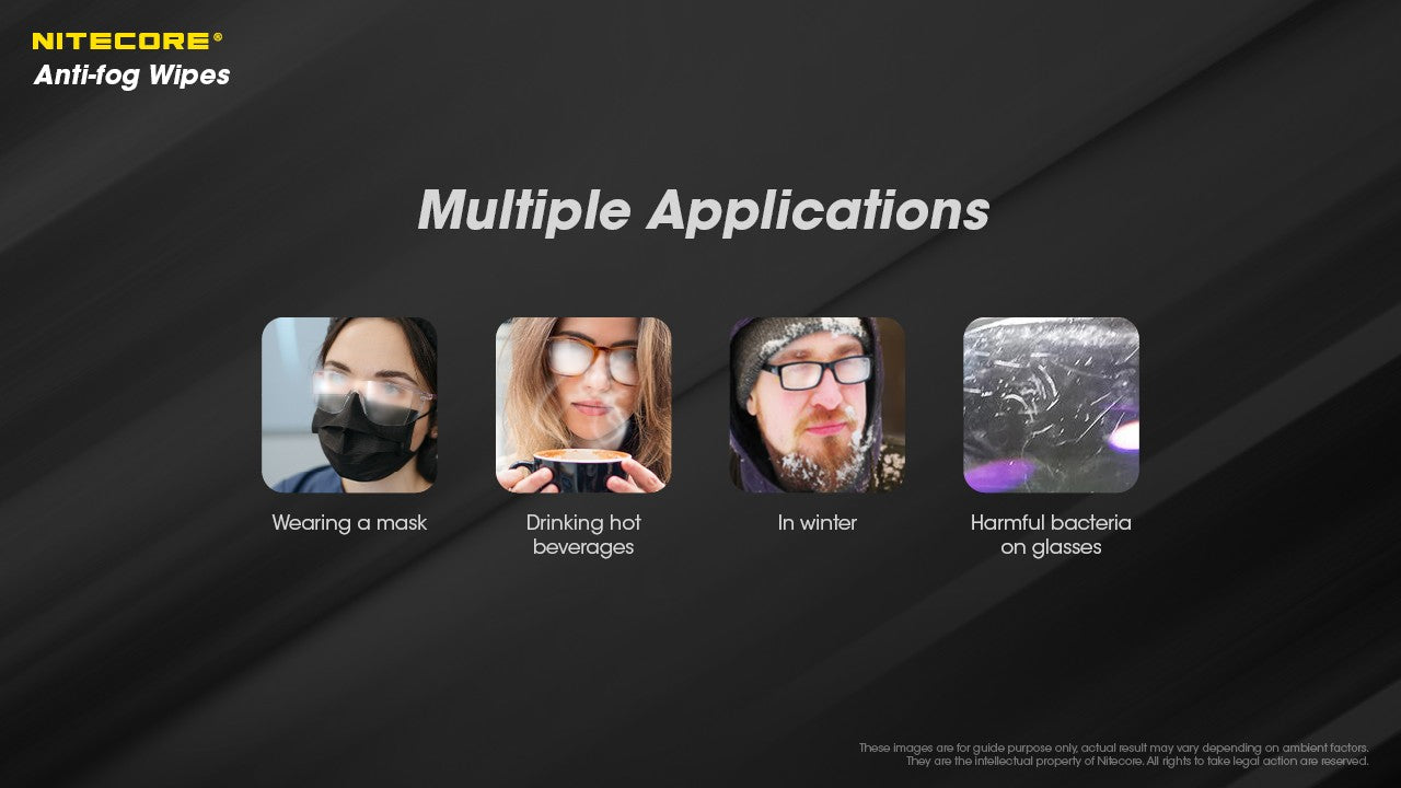 Lampes Frontales - Nitecore | Lingettes Anti-buée (30) - outpost-shop.com
