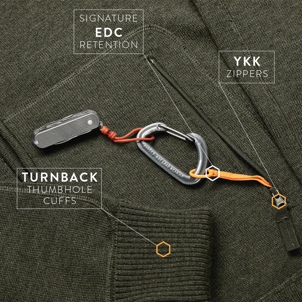 Vestes coupe-vent - Prometheus Design Werx | Orion Merino Hoodie FZ - outpost-shop.com