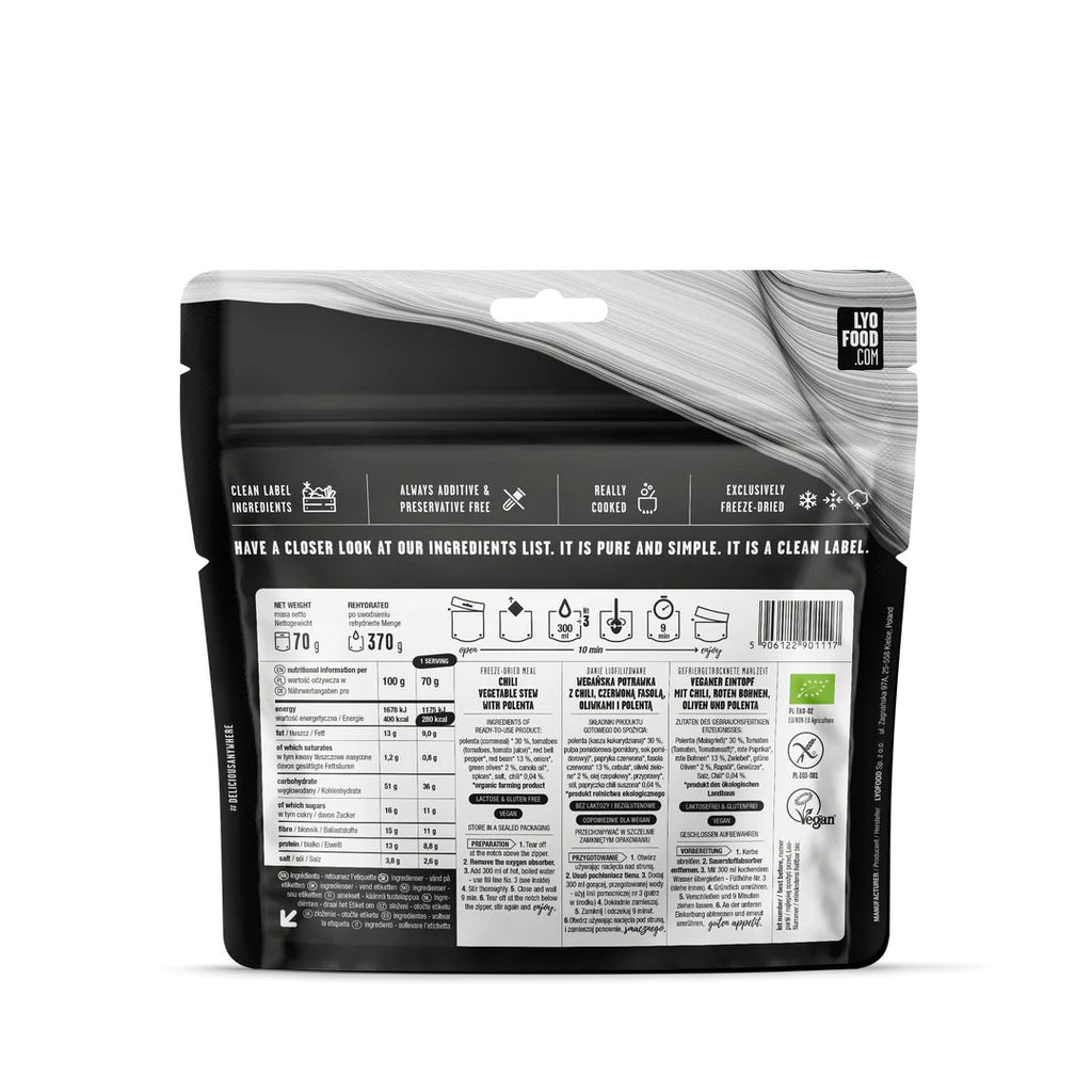 Plats - Lyofood® | Chili sans viande - Bio - outpost-shop.com