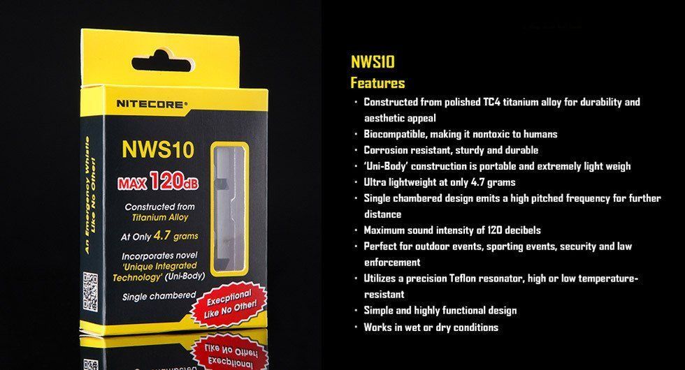 Accessoires - Nitecore | NWS10 Sifflet Titanium - outpost-shop.com