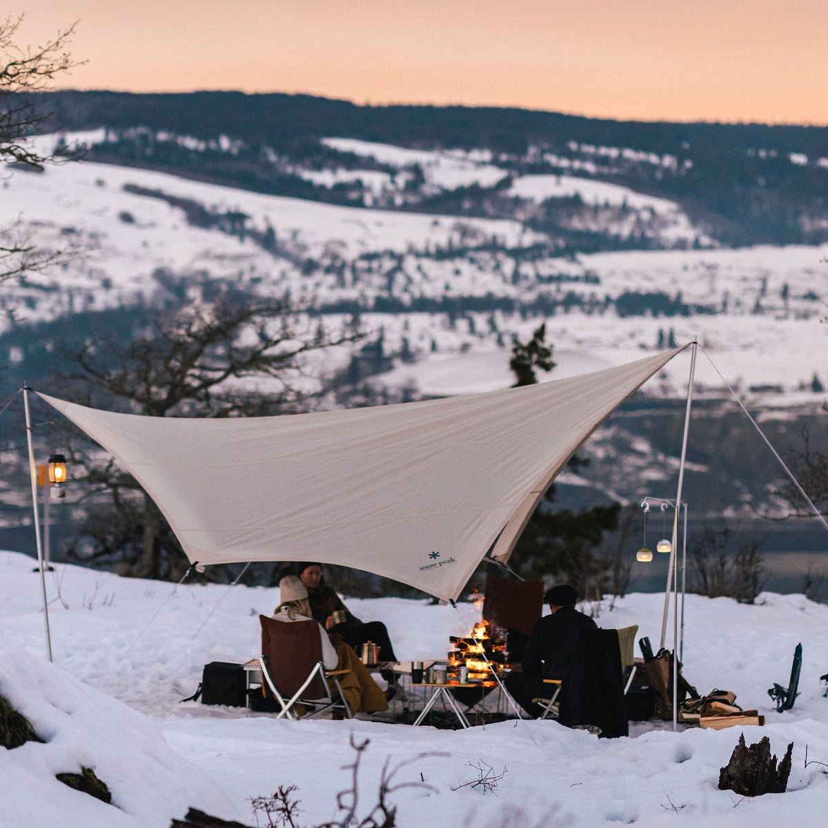 Set tarp feu de camp Snow Peak Takibi Tarp Hexa Set M