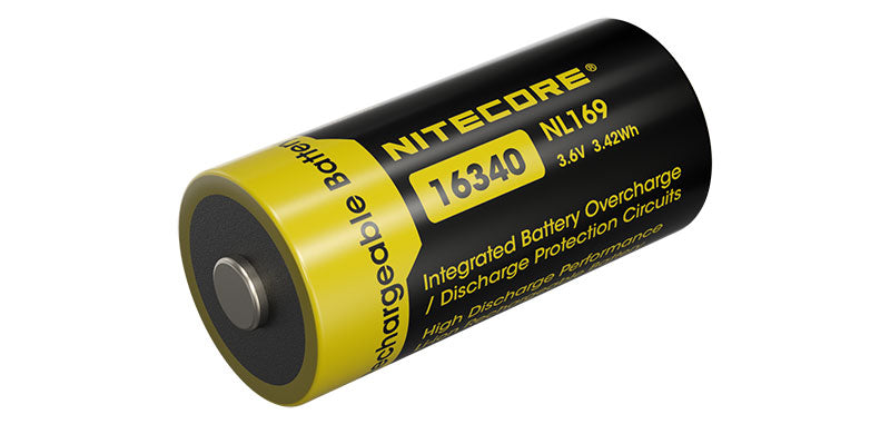 Accu 16340 RCR123 Nitecore NL169 950 mAh