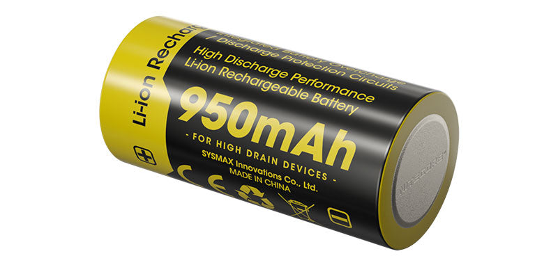 Accu 16340 RCR123 Nitecore NL169 950 mAh
