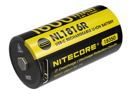 Accu 18350 Nitecore NL1816R 1600 mAh USB-C