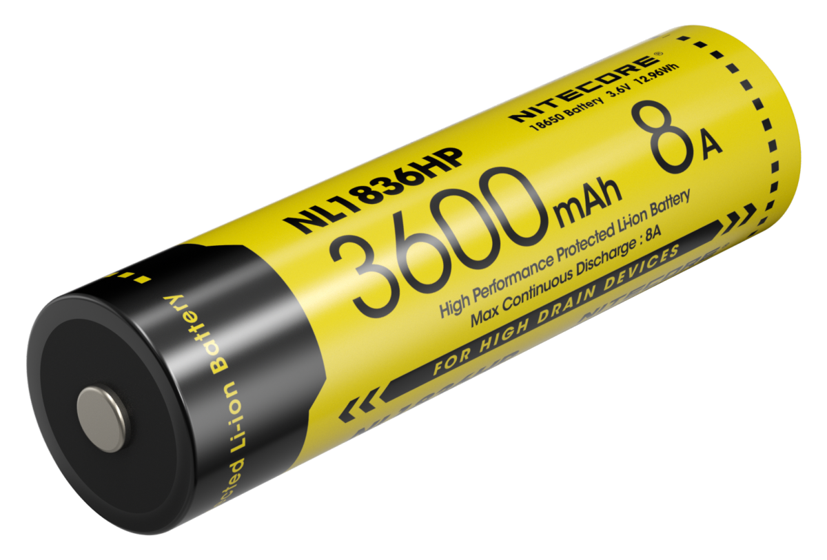 Accu 18650 Nitecore NL1836HP 3600 mAh haute décharge