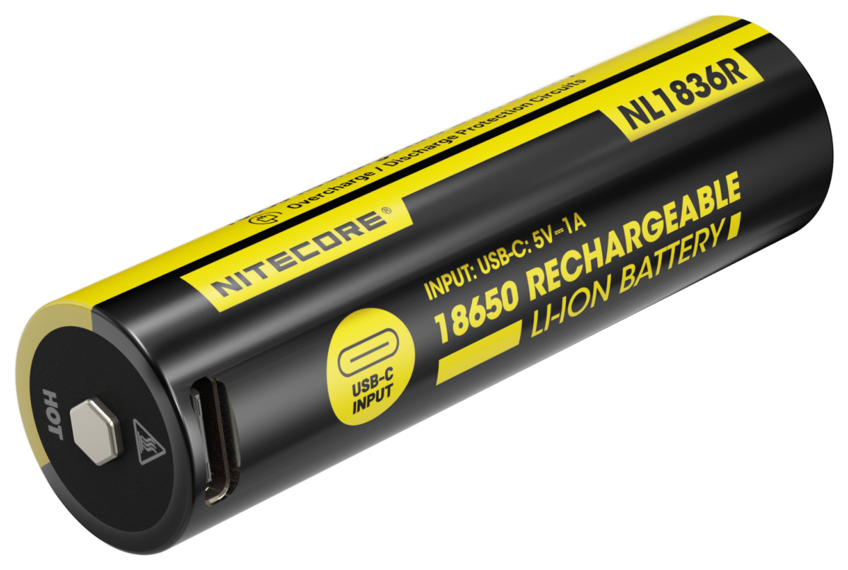 Accu 18650 Nitecore NL1836R 3600 mAh USB-C