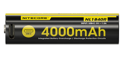 Accu 18650 Nitecore NL1840R 4000 mAh USB-C