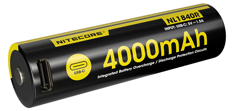 Accu 18650 Nitecore NL1840R 4000 mAh USB-C