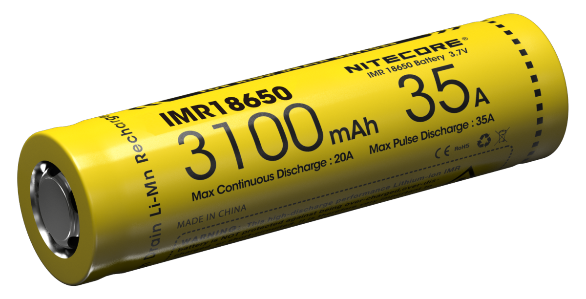 Accus IMR18650 Nitecore IMR1831 3100 mAh boîte de 2