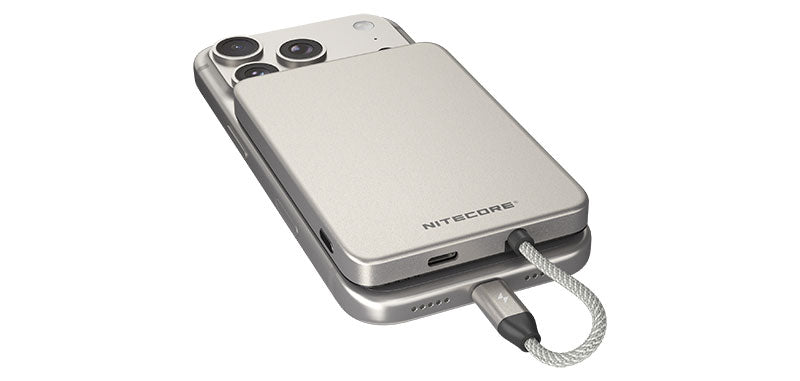 Batterie externe magnétique Nitecore Pocket 5 5000 mAh - Gris titane