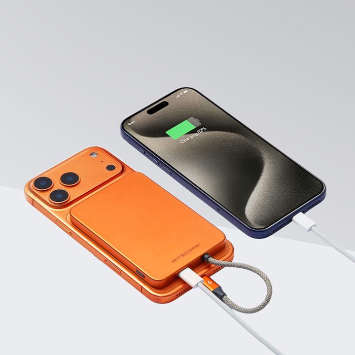 Batterie externe magnétique Nitecore Pocket 5 5000 mAh - Orange