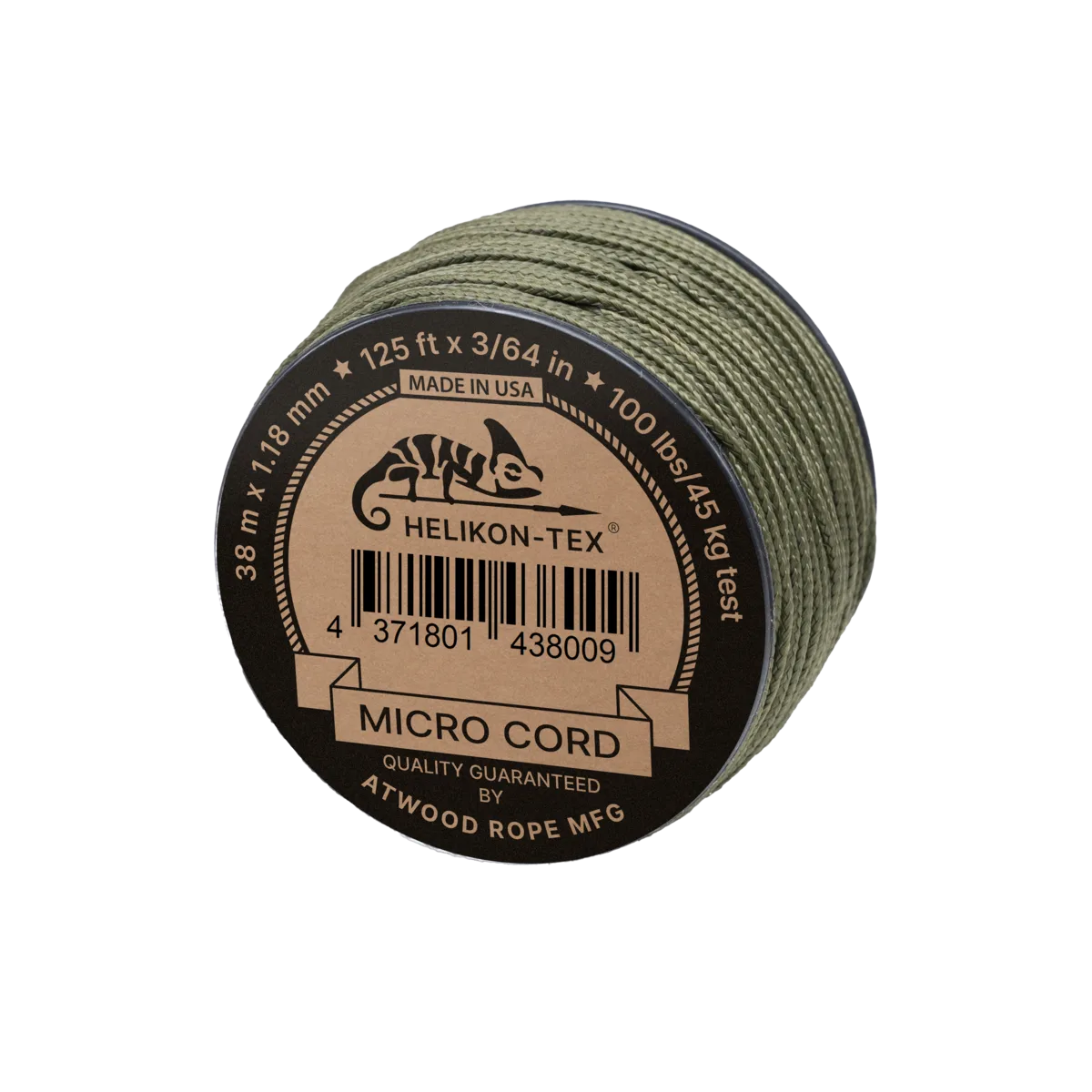 Micro-cordelette 1,18 mm - 38 m - Olive Drab