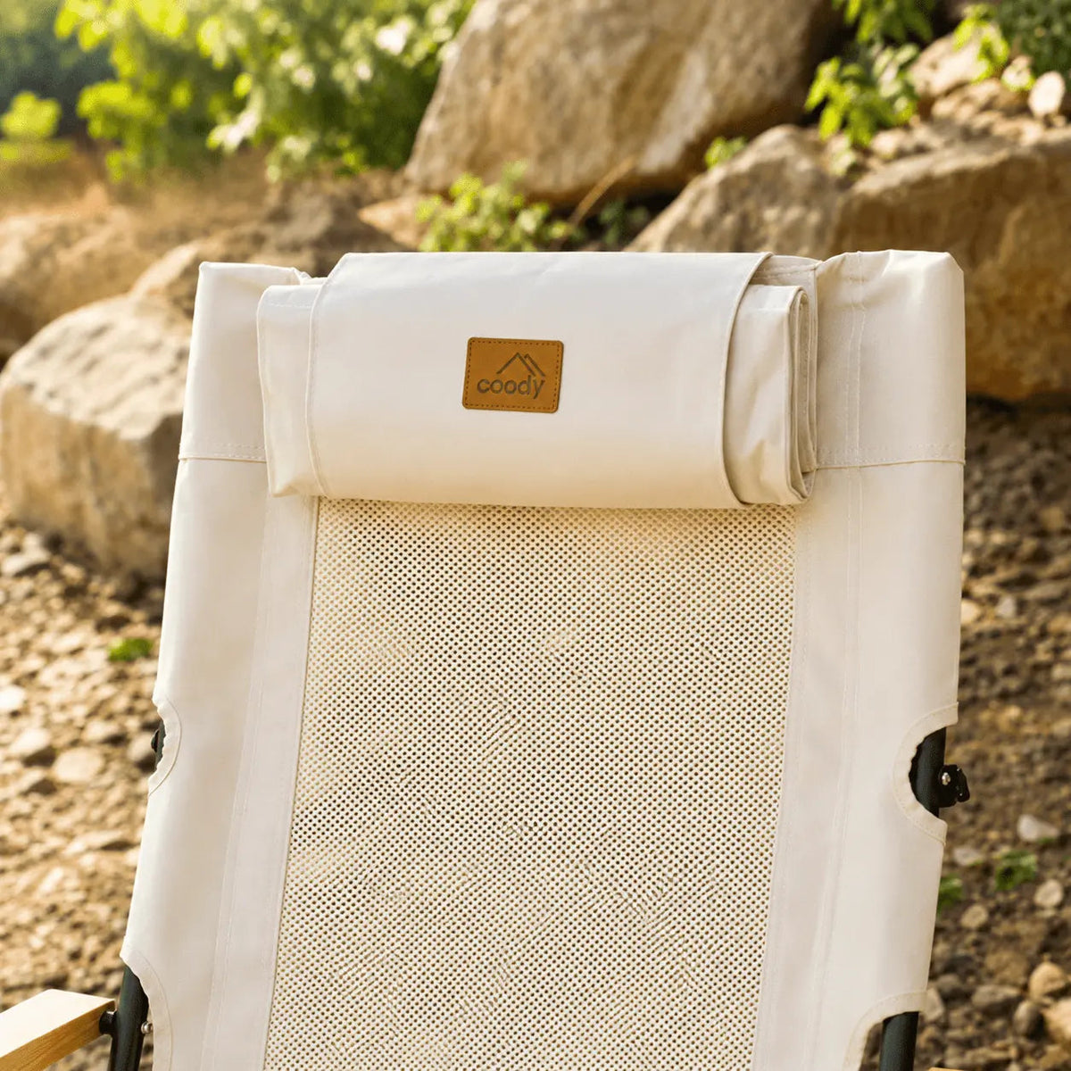 Chaise de camping Coody Relax à dossier réglable - Beige