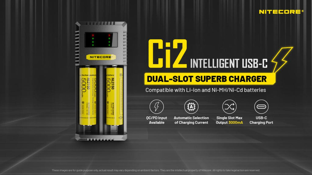 Chargeur d'accus Nitecore Ci2 deux emplacements 3 A