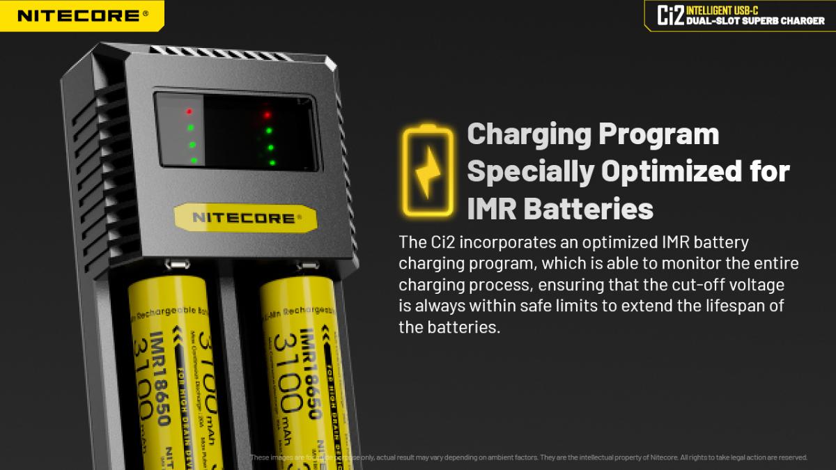 Chargeur d'accus Nitecore Ci2 deux emplacements 3 A
