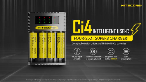 Chargeur d'accus Nitecore Ci4 quatre emplacements 3 A