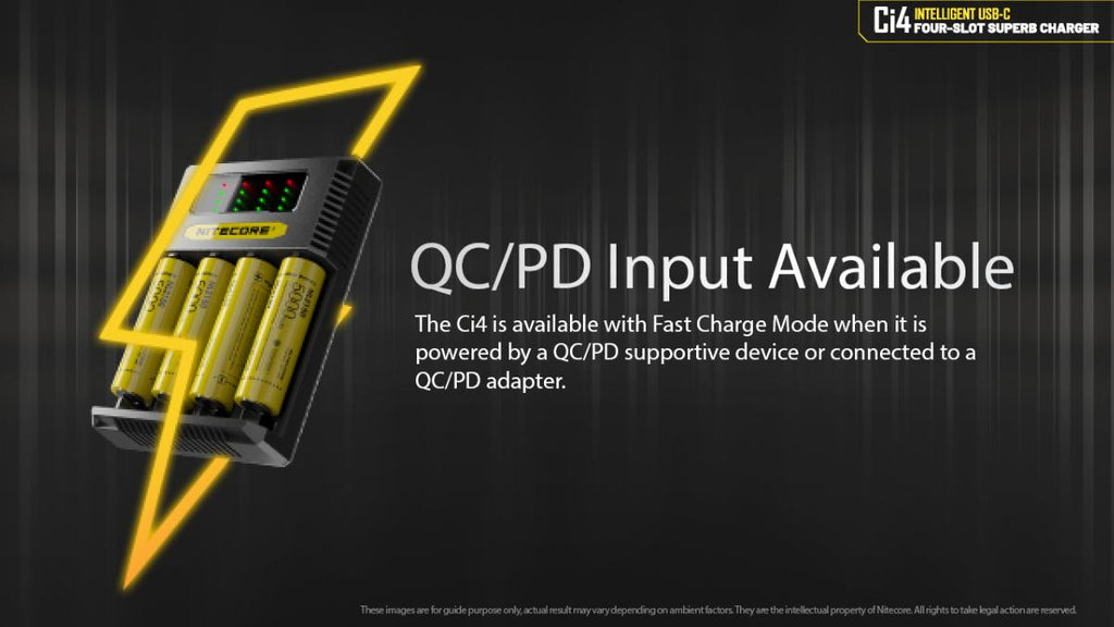Chargeur d'accus Nitecore Ci4 quatre emplacements 3 A
