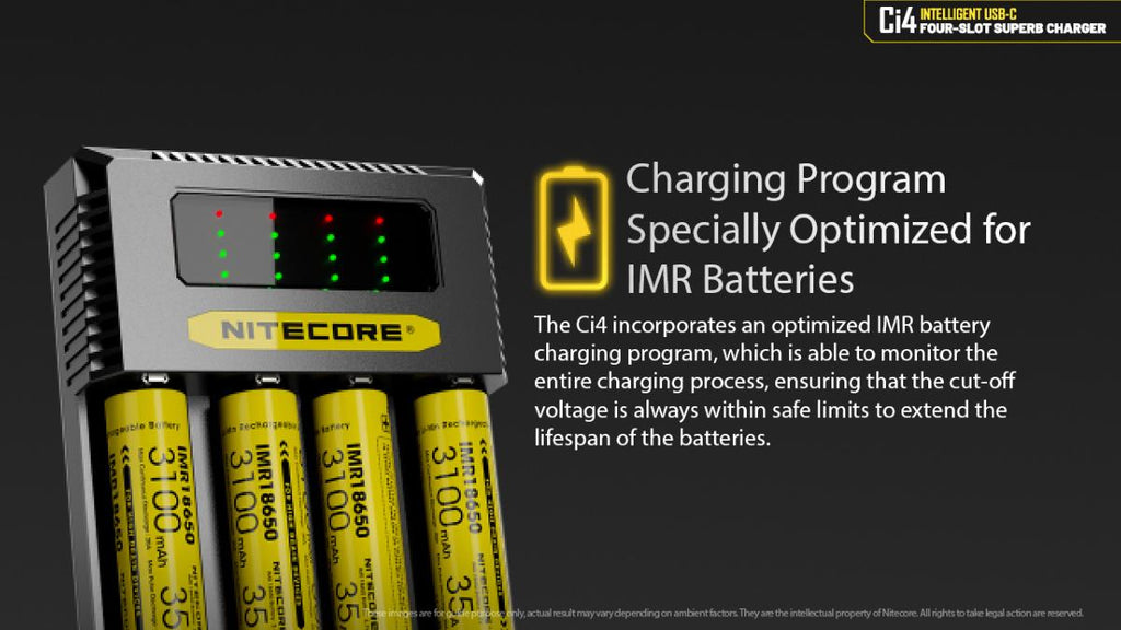 Chargeur d'accus Nitecore Ci4 quatre emplacements 3 A