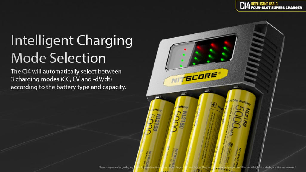 Chargeur d'accus Nitecore Ci4 quatre emplacements 3 A