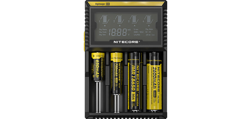 Chargeur d'accus Nitecore Digicharger D4 écran LCD