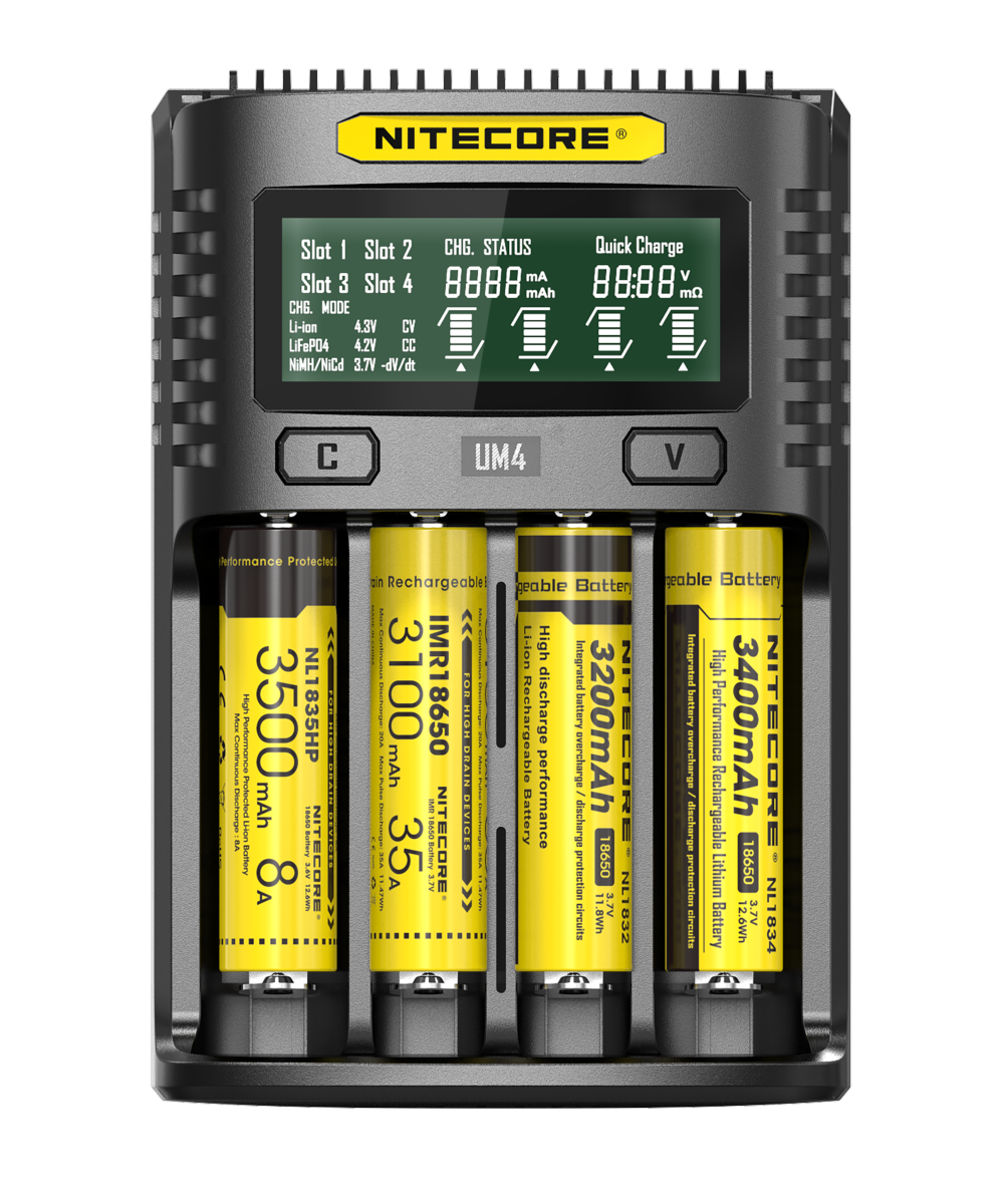 Chargeur d'accus Nitecore UM4 quatre emplacements USB